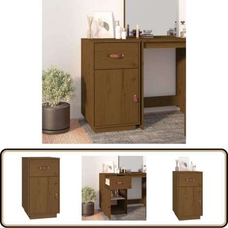 Caisson De Rangement Bureau En Pin Massif Blanc - 40x50x75 Cm Avec Tiroir Et Porte - à Fixer Au Mur - 4