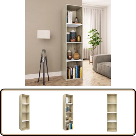 Bibliothèque En Bois D'ingénierie Chêne Sonoma VidaXL — Rangement Salon, Style Rustique
