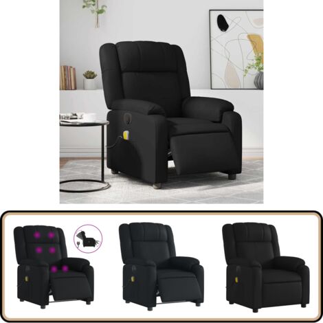 Fauteuil De Massage électrique Inclinable – Chauffant, Simili Cuir Noir, Canapé Relax (neuf)