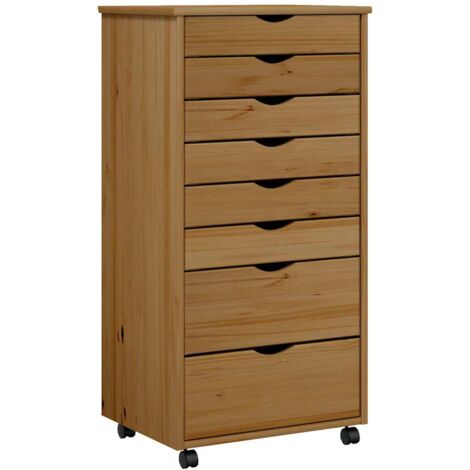 Meuble De Rangement | Armoire Roulante Avec Tiroirs MOSS Bois De Pin Marron Miel Cfw48053 95318785 Meuble De Rangement | Armoire Roulante Avec Tiroirs MOSS Bois De Pin Marron Miel Cfw48053 95318785