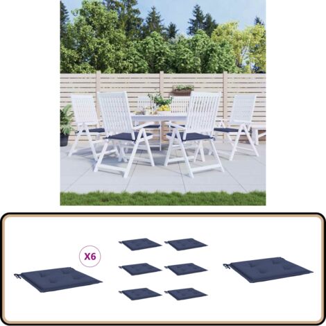 VidaXL Lot De 4 Coussins De Palette Bleu Marine 50x50x4cm - Tissu Oxford Imperméable Et Confortable