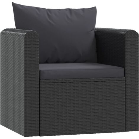 Lot De 2 Fauteuils Jardin En Résine Tressée Noire Gecko – Avec Coussins, Design Lounge, Matériaux Haute Qualité - 13