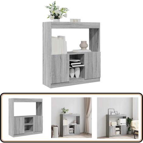 VidaXL Buffet Haut 63x33x180 Cm Sonoma Gris Bois D'ingénierie