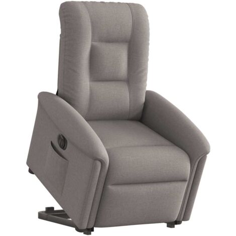 Fauteuil Releveur Inclinable électrique VidaXL - Dossier Et Repose-pieds Réglables - Tissu Taupe, 110kg
