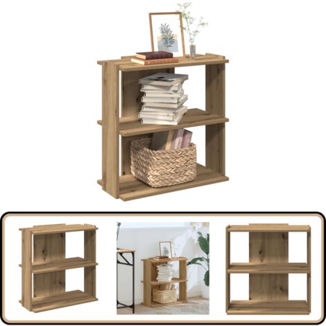 VidaXL Bibliothèque D'Angle 3 Niveaux Chêne Fumé - Etagère Livres Coin Bois D'Ingénierie