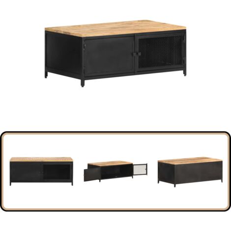 Table basse 90x50x37 cm Bois massif de manguier brut - Table Basse ...