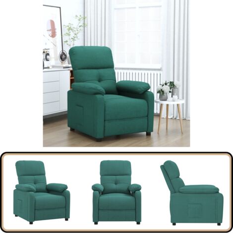 Fauteuil Inclinable VidaXL - Vert Foncé, Repose-Pieds Et Accoudoirs, 110 Kg Max
