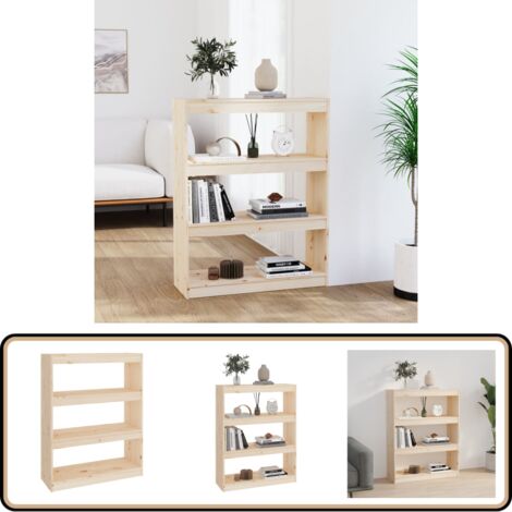 Bibliothèque Séparateur De Pièce VidaXL 80x25x70 Cm – En Bois De Pin Massif – Style Rustique