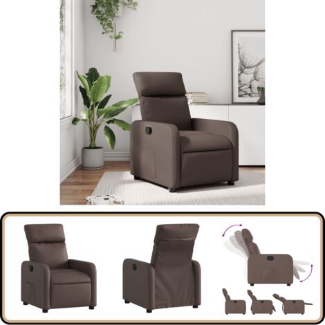 Inclinable Fauteuil inclinable Marron Similicuir - Fauteuil Inclinable - Fauteuil ...