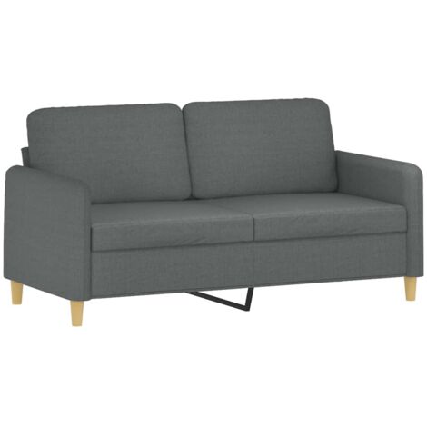 Canapé 2 Places Tissu Gris Foncé 140 Cm, Neuf