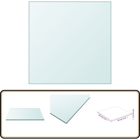 Dessus De Table En Verre Trempé Transparent 30x30 Cm - Protection Pour Table Basse Ou Salle à Manger - 5