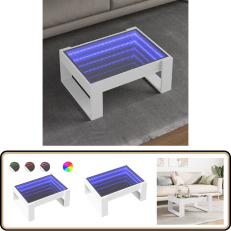 Table basse avec LED infini chêne 70x50x38 cm - Leroy Merlin