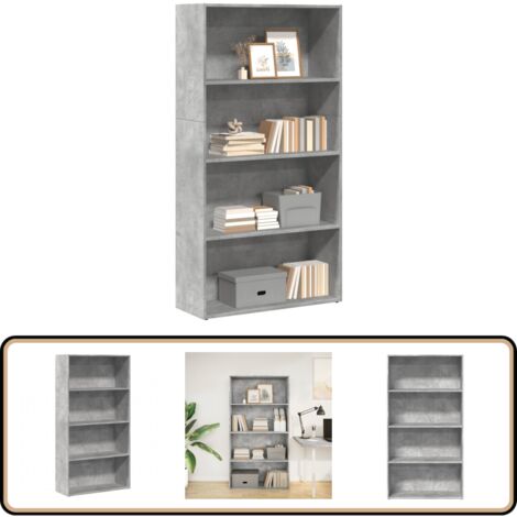VidaXL Bureau Gris Béton 100x45x75 Cm – Bois D'Ingénierie – Design Moderne Avec Rangements