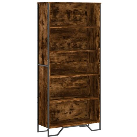 Bibliothèque Chêne Noir VidaXL 97,5x29,5x100 Cm - Étagère à Livres Robuste Avec 8 Compartiments