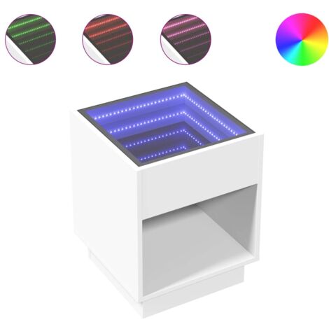 Table basse avec LED infini noir 70x50x30 cm
