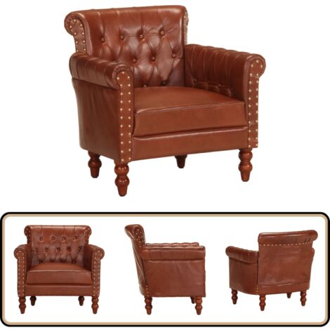 Chaise Papillon Marron Métal 78x71x93cm - Fauteuil