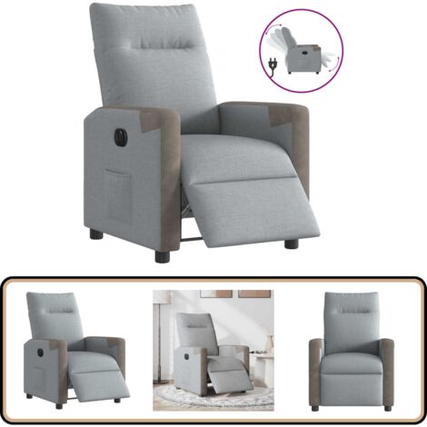 Fauteuil Inclinable électrique Gris Fonçé - Relax Max Avec Moteur, Dossier Et Repose-pieds Réglables - Confort Salon Et Détente