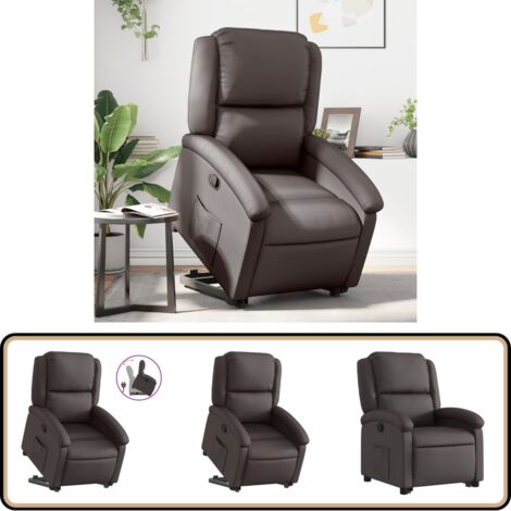 Fauteuil Stressless Reno Cuir Brun Taille M + Tabouret - Relax Contemporain