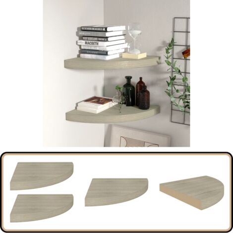 Étagères D'angle Flottantes En Bois - Lot De 3, Design Nuage - Pour Rangement Livres, Jouets, Chambre, Salle De Bain