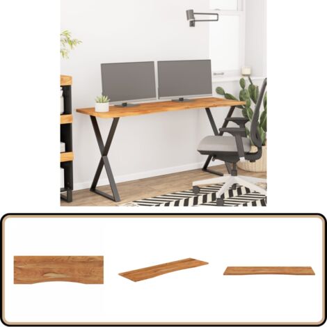 vidaXL Dessus de bureau 140x50x2,5 cm rectangulaire bois massif acacia