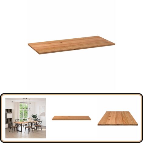 Dessus De Table En Chêne Massif 240x90x4 Cm VidaXL - Plateau Brut Pour Table à Manger Ou Bureau