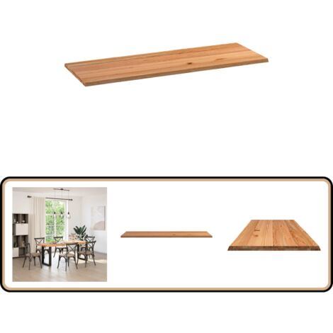 Dessus De Table En Acacia Massif 140x40cm - Plateau Bureau Avec Bord Vivant - Style Rustique
