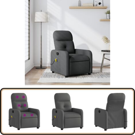 FAUTEUIL DE MASSAGE INCLINABLE - GRIS TISSÉ - NEUF SOUS EMBALLAGE