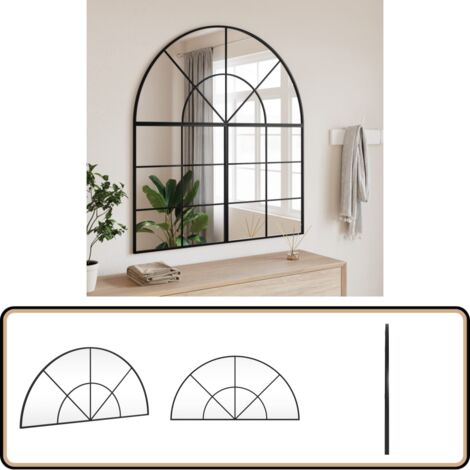 Miroir Mural Noir 80x120 Cm Arche Fer - Miroir Mural - Miroir Design Miroir Noir Miroir Moderne Decoration Murale 86624433