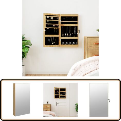 Armoire à bijoux,Porte-bijoux avec miroir et éclairage LED mural CFW847745 Armoire à bijoux,Porte-bijoux avec miroir et éclairage LED mural CFW847745