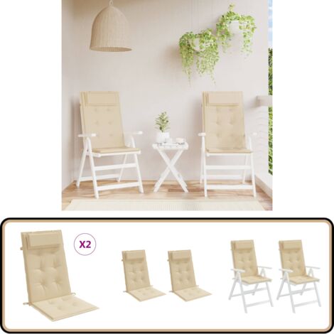 Gardisun Lot De 4 Coussins De Chaise De Jardin à Dossier Bas - Extra épais - Fabriqué En