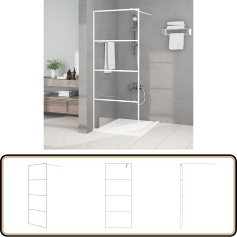 Paroi de douche à l'italienne verre transparent, l.120 cm, Ep.8 mm doré Elena | Leroy Merlin
