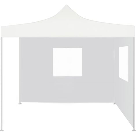 1x Tente de Gazebo Latérale 3x2M Camping Extérieur Auvent Paroi Latérale en Maille Fête Blanc (Seulement 1 Côté, Toit et Cadre Non Inclus