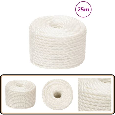 Corde De Travail Tressée Polyester 2 Mm X 25 M - Noire, Résistante UV Et Abrasion Pour Jardin, Atelier Et Usage Extérieur