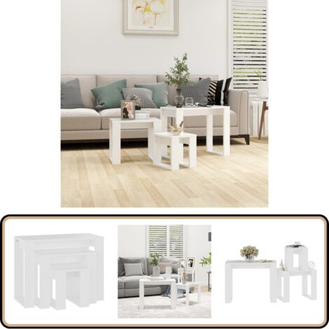 Ensemble de 3 tables basses | tables gigognes en bois massif de manguier