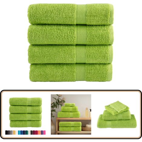 Serviettes de bain de qualité supérieure SOLUND 4 pcs 600g/m² - Serviettes De Bain - Serviettes Éponge - Serviettes Vertes - Serviettes Douces - Serviettes Durables (1/5)