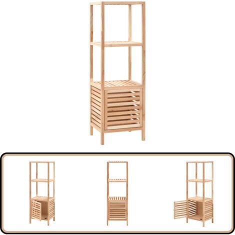 Étagère Salle De Bain à Ventouse En Noyer | Longueur 50 Cm, Blanc, Sans Perçage | Support Mural Amovible Pour Accessoires, évacuation Eau - 4