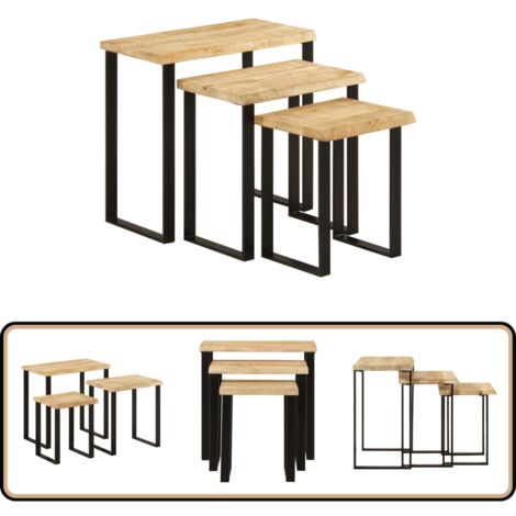 3 Pcs Tables Basses Gigognes | Table D'appoint | Table De Salon Dessus En Verre Noir Acier Cfw936775 93232965 3 Pcs Tables Basses Gigognes | Table D'appoint | Table De Salon Dessus En Verre Noir Acier Cfw936775 93232965