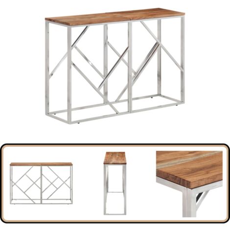 Table console doré acier inoxydable et verre trempé GHR85112