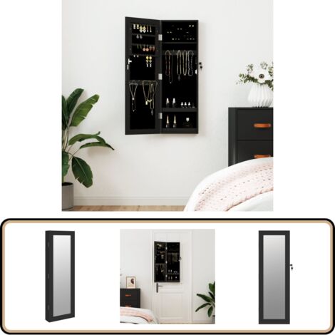 Vidaxl armoire à bijoux avec miroir murale 30x8,5x90 cm