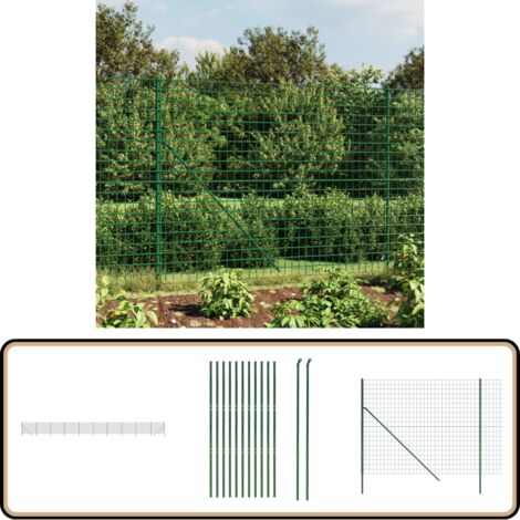 Clôture de jardin | Clôture hexagonale verte 1,6x50 m en acier CFW87967 | Leroy Merlin