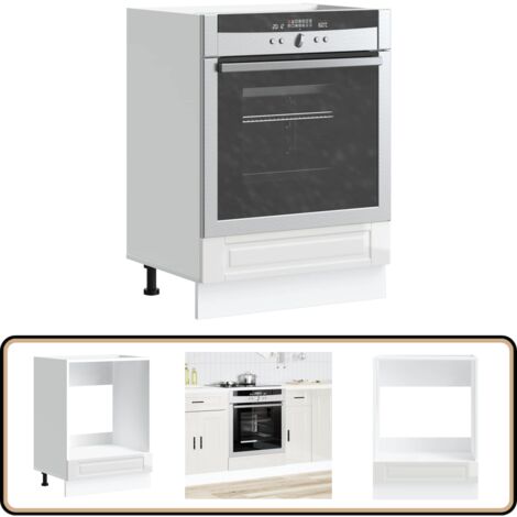 VidaXL Armoire De Cuisine Porto Blanc Brillant - Bois D'Ingénierie, Rangement Pratique Et Design Élégant