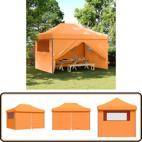 Tente De Fête Pliable VidaXL – Noir, 431x291x315 Cm, Acier Et Oxford 600D, Avec 4 Parois