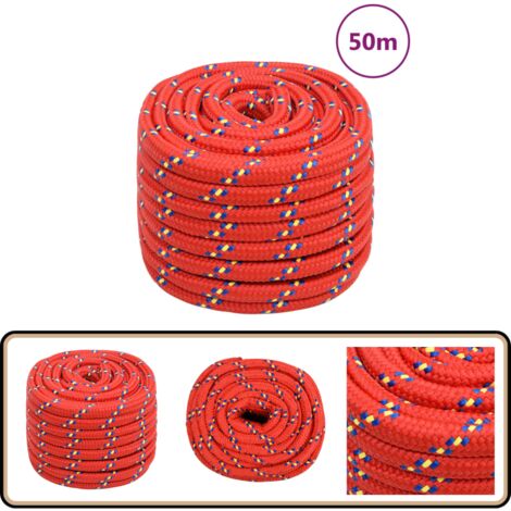 Corde Bateau Polypropylène 10 Mm - 100 M Rouge - Résistante Aux Intempéries