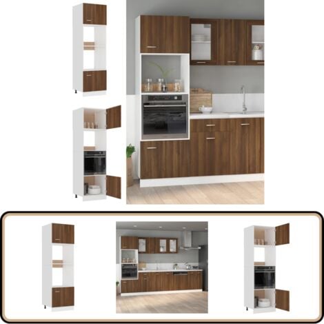 Armoire à micro-ondes Chêne marron 60x57x207 cm - Meuble De Cuisine - Armoire De Cuisine - Rangements Cuisine - Meuble Rangement - Meubles Salle De Bain