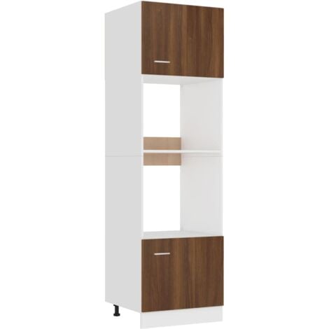 Armoire à micro-ondes Chêne marron 60x57x207 cm - Meuble De Cuisine - Armoire De Cuisine - Rangements Cuisine - Meuble Rangement - Meubles Salle De Bain