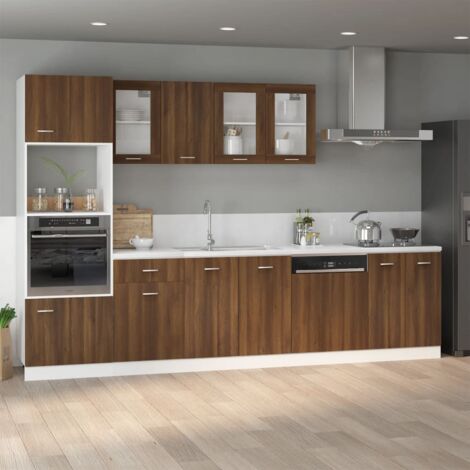 Armoire à micro-ondes Chêne marron 60x57x207 cm - Meuble De Cuisine - Armoire De Cuisine - Rangements Cuisine - Meuble Rangement - Meubles Salle De Bain