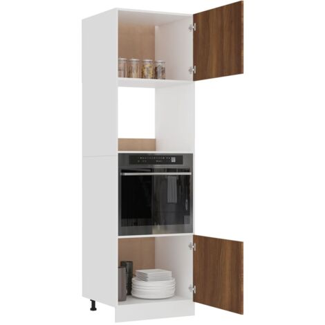 Armoire à micro-ondes Chêne marron 60x57x207 cm - Meuble De Cuisine - Armoire De Cuisine - Rangements Cuisine - Meuble Rangement - Meubles Salle De Bain