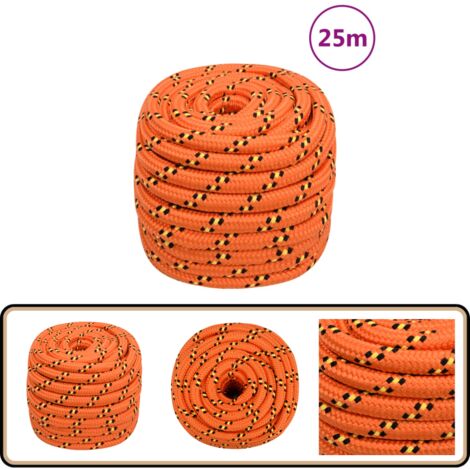 Corde De Bateau Polypropylène - 5 Mm X 25 M - Jaune - Résistante Aux Intempéries - Pour Amarrage, Camping, Linge