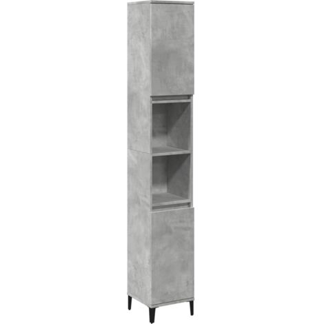 Armoire De Salle De Bain VidaXL - 2 Tiroirs + Compartiment, Design Scandinave, Gris Sonoma