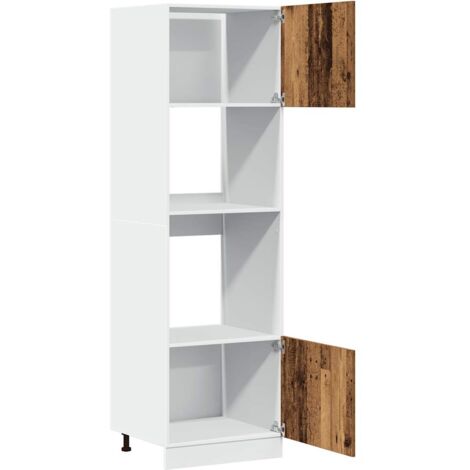 vidaXL Armoire à micro-ondes vieux bois 60x57x207 cm bois d'ingénierie